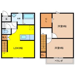 Maisonette land 竹鼻の物件間取画像